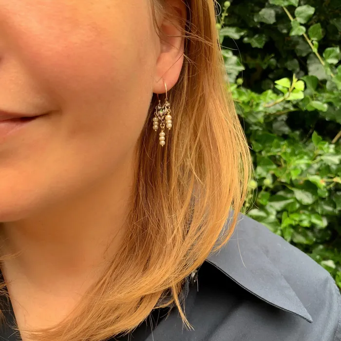 Sicilian Pearl Enamel Navicella Earrings 21stfinds Earrings