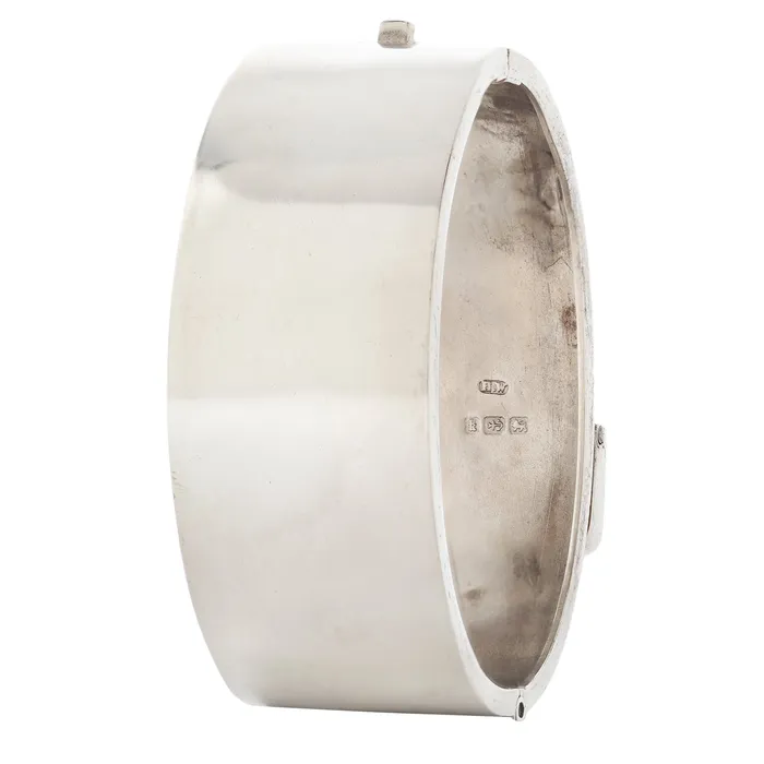 Silver Falling Leaves Buckle Bangle Antique Vintage Jewelry Rings