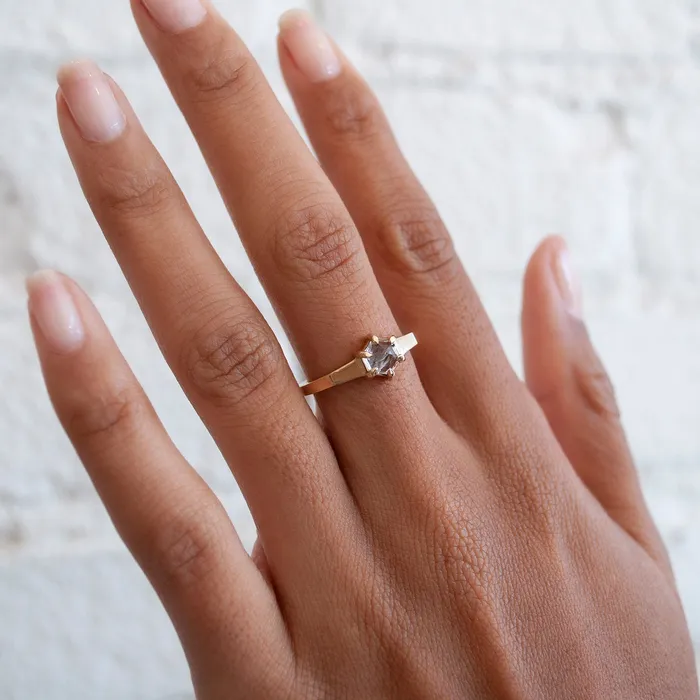 Small Quartz Hexagon Ring Lauren Wolf Jewelry Rings