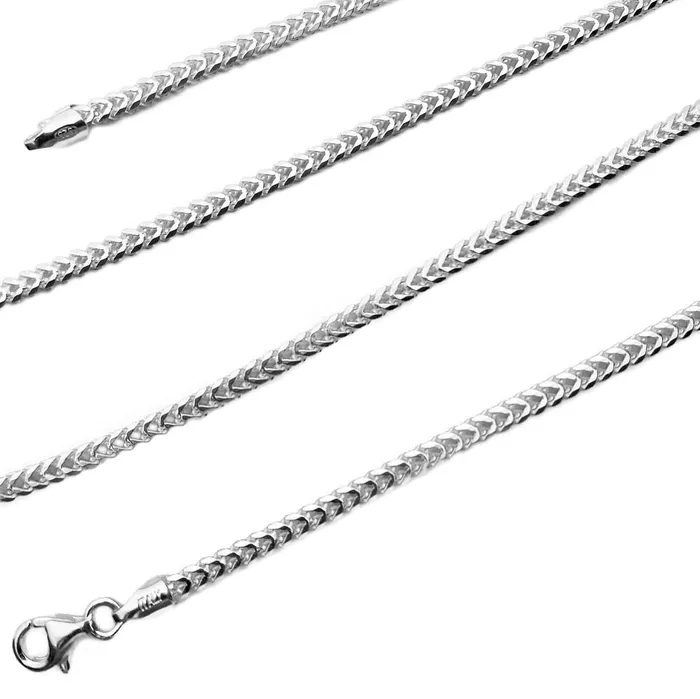 Solid 925 Sterling Silver Franco Chain Necklace Italy 2MM 1624 Bling Cartel Necklaces Solid 925 Sterling Silver Franco Chain Necklace Italy 2MM 1624 Bling Cartel Necklaces