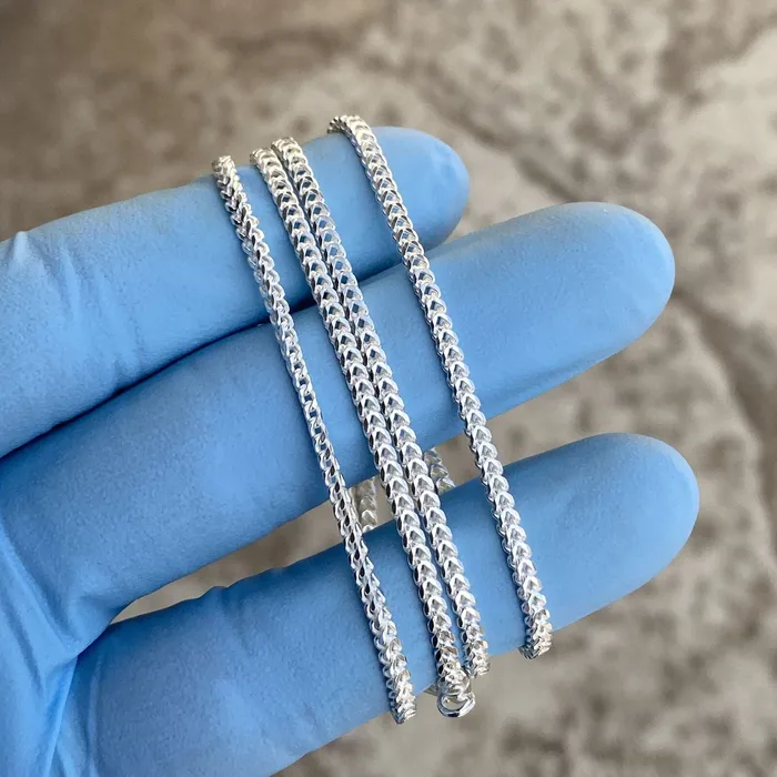 Solid 925 Sterling Silver Franco Chain Necklace Italy 2MM 1624 Bling Cartel Necklaces Solid 925 Sterling Silver Franco Chain Necklace Italy 2MM 1624 Bling Cartel Necklaces