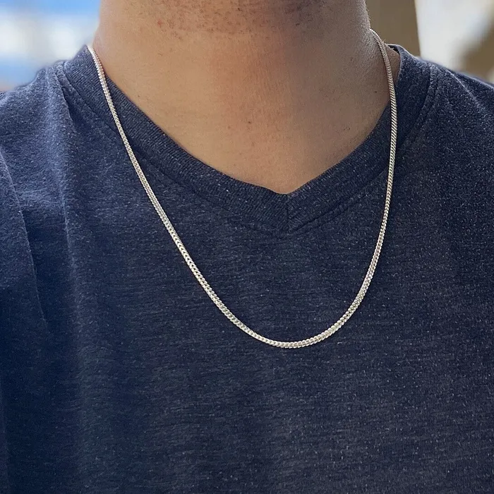 Solid 925 Sterling Silver Franco Chain Necklace Italy 2MM 1624 Bling Cartel Necklaces Solid 925 Sterling Silver Franco Chain Necklace Italy 2MM 1624 Bling Cartel Necklaces