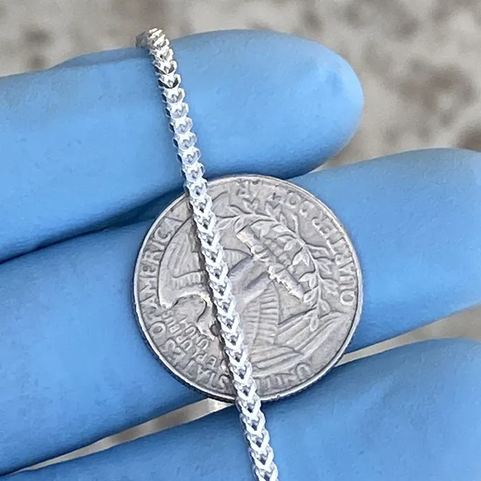 Solid 925 Sterling Silver Franco Chain Necklace Italy 2MM 1624 Bling Cartel Necklaces Solid 925 Sterling Silver Franco Chain Necklace Italy 2MM 1624 Bling Cartel Necklaces