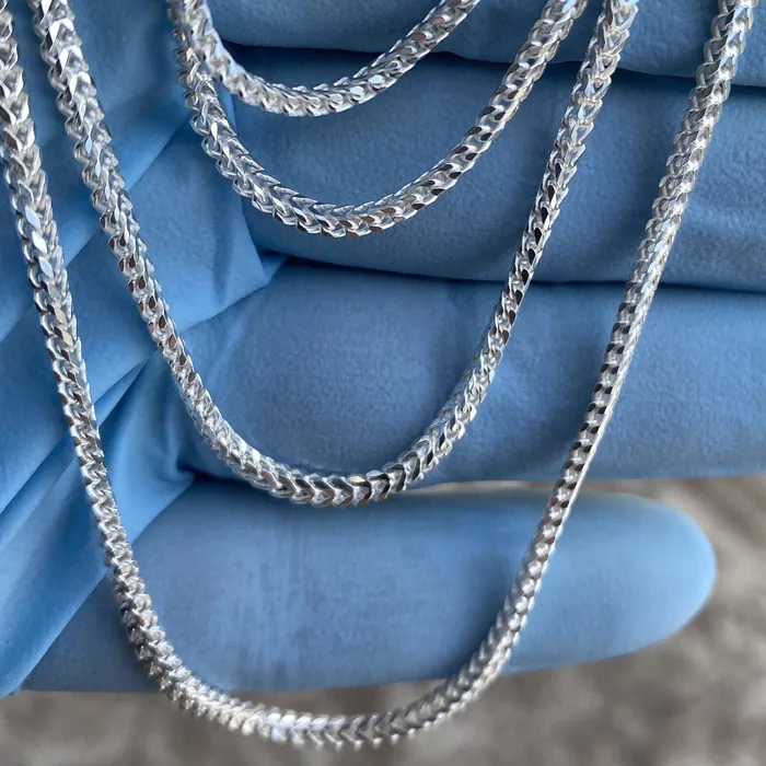 Solid 925 Sterling Silver Franco Chain Necklace Italy 2MM 1624 Bling Cartel Necklaces Solid 925 Sterling Silver Franco Chain Necklace Italy 2MM 1624 Bling Cartel Necklaces