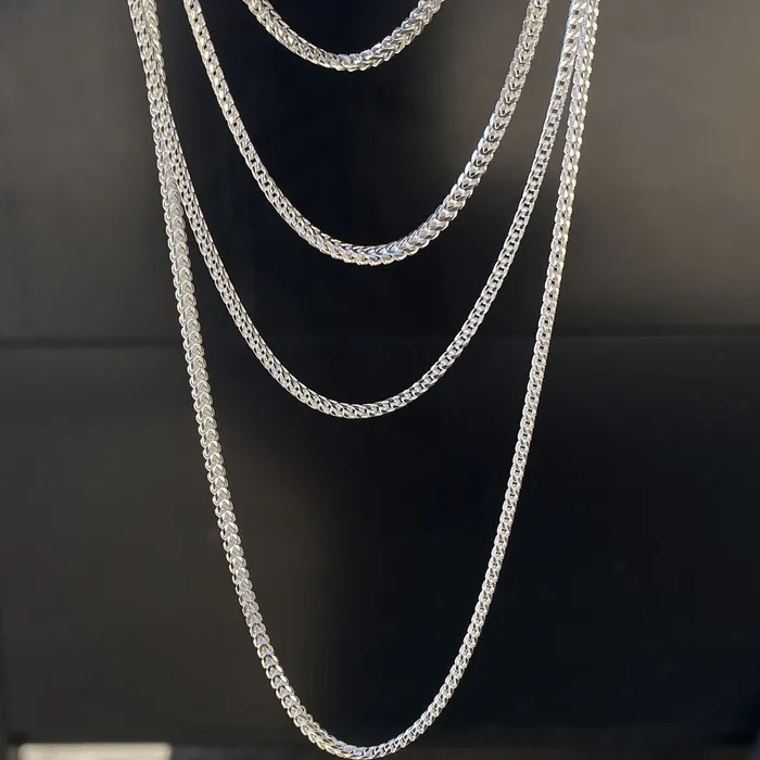 Solid 925 Sterling Silver Franco Chain Necklace Italy 2MM 1624 Bling Cartel Necklaces Solid 925 Sterling Silver Franco Chain Necklace Italy 2MM 1624 Bling Cartel Necklaces
