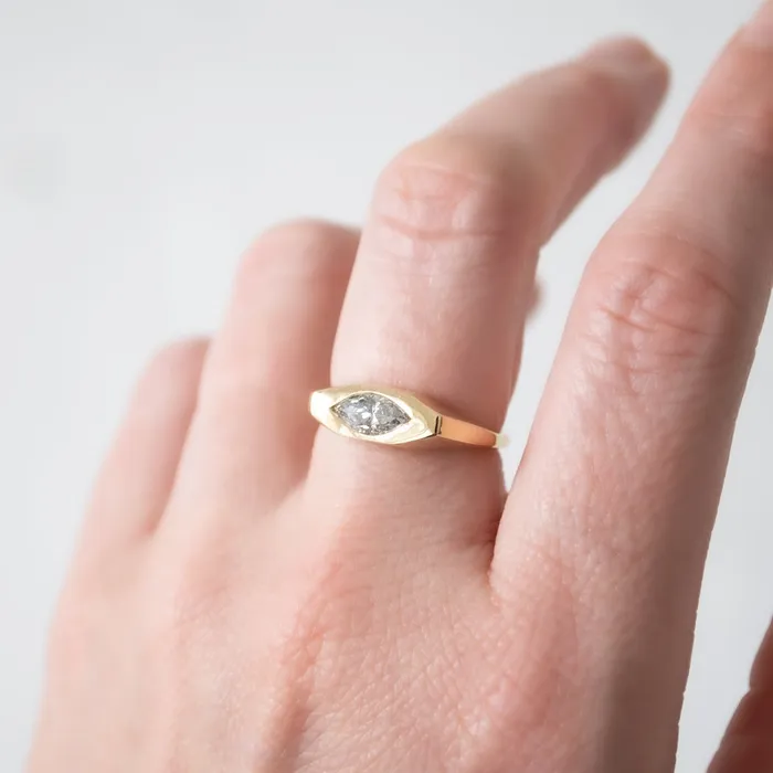 Speckled Eye Marquise Signet Ring Lauren Wolf Jewelry Rings