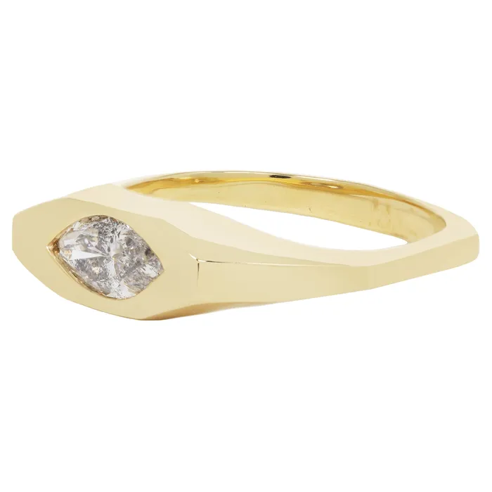 Speckled Eye Marquise Signet Ring Lauren Wolf Jewelry Rings