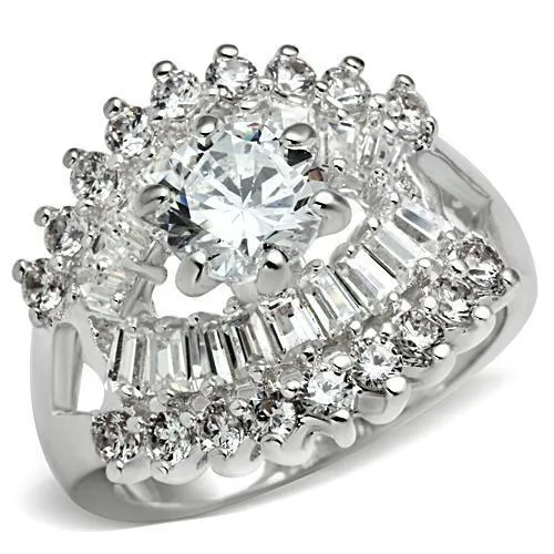 SS017 Silver 925 Sterling Silver Ring with AAA Grade CZ in Clear Alamode Rings SS017 Silver 925 Sterling Silver Ring with AAA Grade CZ in Clear Alamode Rings