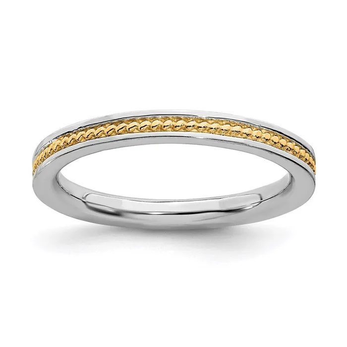Stackable Expressions Rings Sterling Silver Stackable Expressions Goldplated Channeled Ring QSK1618 Stackable Expressions Rings Sterling Silver Stackable Expressions Goldplated Channeled Ring QSK1618