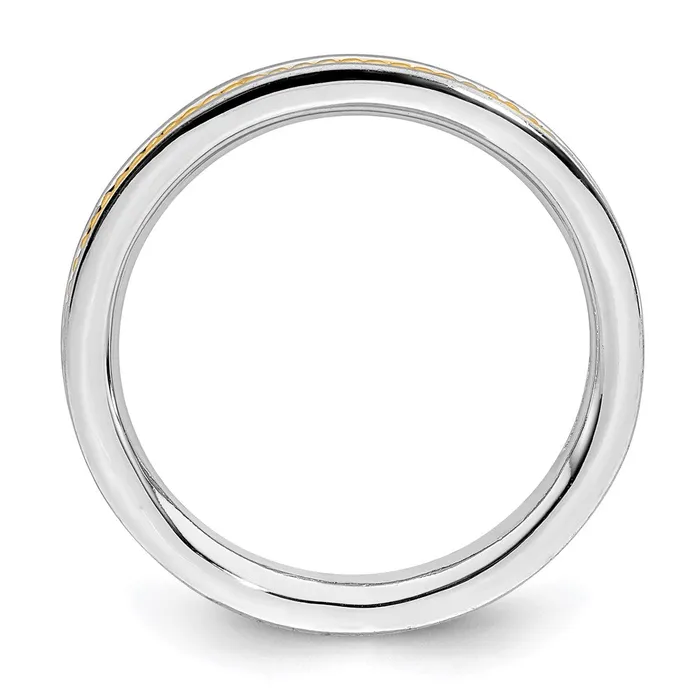 Stackable Expressions Rings Sterling Silver Stackable Expressions Goldplated Channeled Ring QSK1618 Stackable Expressions Rings Sterling Silver Stackable Expressions Goldplated Channeled Ring QSK1618