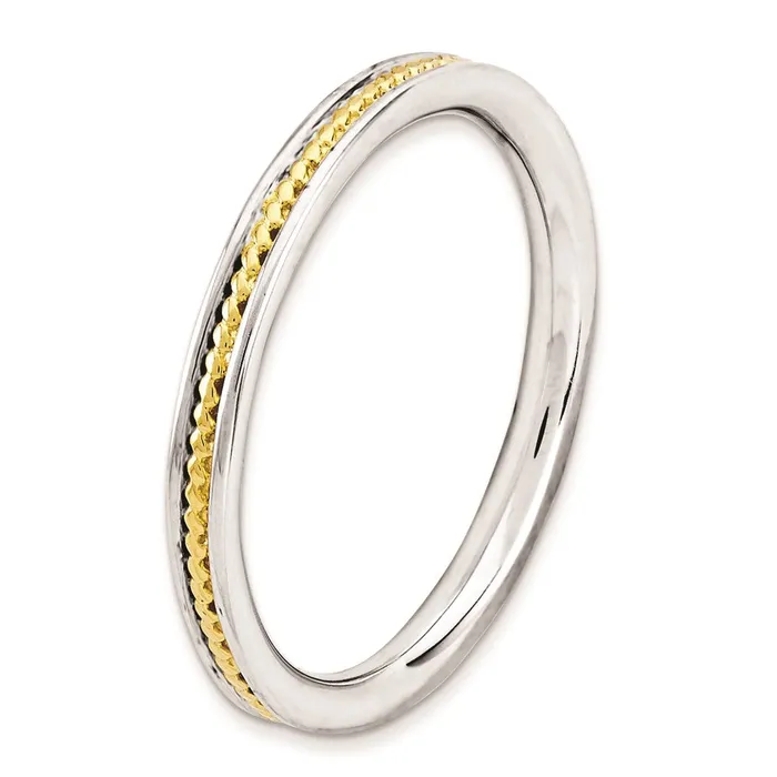 Stackable Expressions Rings Sterling Silver Stackable Expressions Goldplated Channeled Ring QSK1618 Stackable Expressions Rings Sterling Silver Stackable Expressions Goldplated Channeled Ring QSK1618
