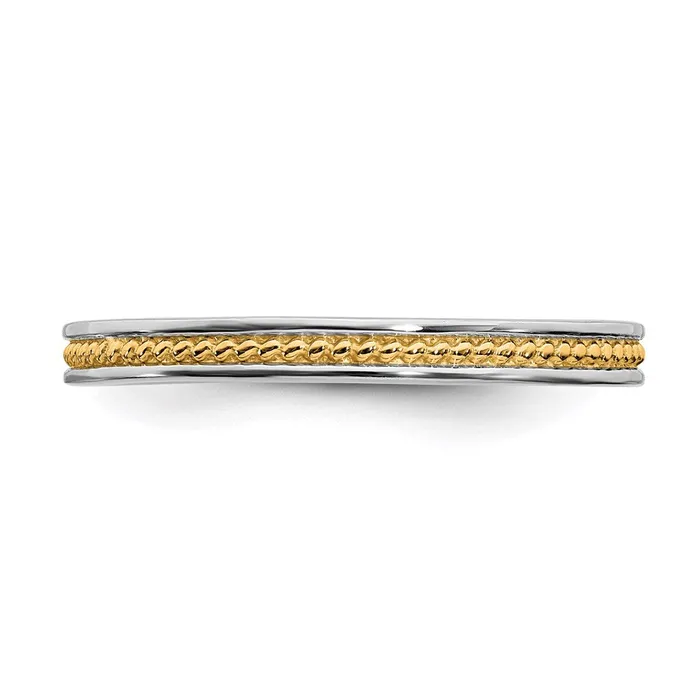 Stackable Expressions Rings Sterling Silver Stackable Expressions Goldplated Channeled Ring QSK1618 Stackable Expressions Rings Sterling Silver Stackable Expressions Goldplated Channeled Ring QSK1618