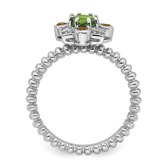 Stackable Expressions Rings Sterling Silver Stackable Expressions Peridot Citrine Diamond Ring QSK857 Stackable Expressions Rings Sterling Silver Stackable Expressions Peridot Citrine Diamond Ring QSK857