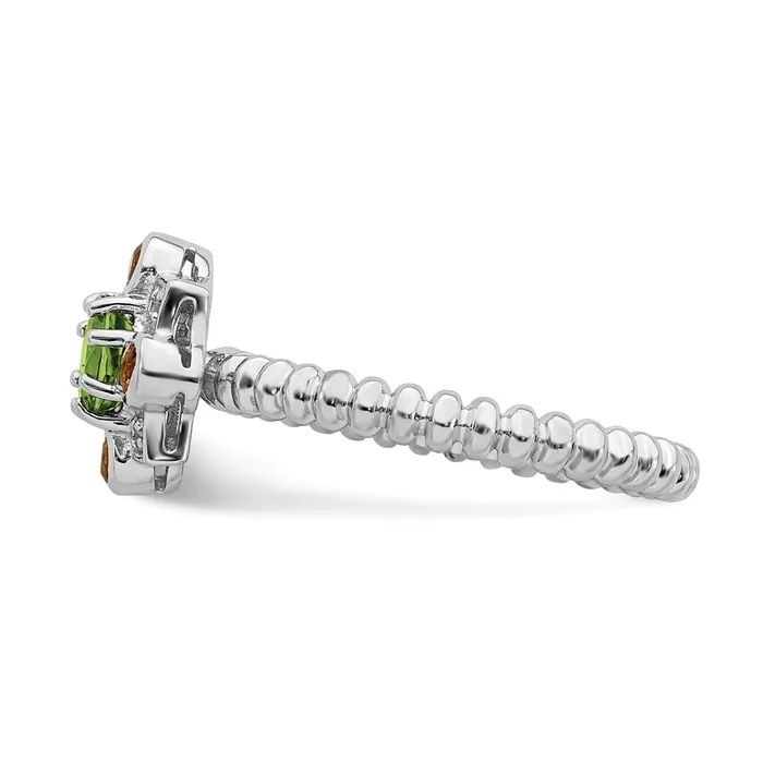 Stackable Expressions Rings Sterling Silver Stackable Expressions Peridot Citrine Diamond Ring QSK857 Stackable Expressions Rings Sterling Silver Stackable Expressions Peridot Citrine Diamond Ring QSK857
