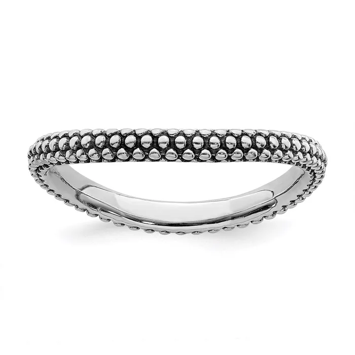 Stackable Expressions Rings Sterling Silver Stackable Expressions Polished Antiqued Wave Ring QSK830 Stackable Expressions Rings Sterling Silver Stackable Expressions Polished Antiqued Wave Ring QSK830