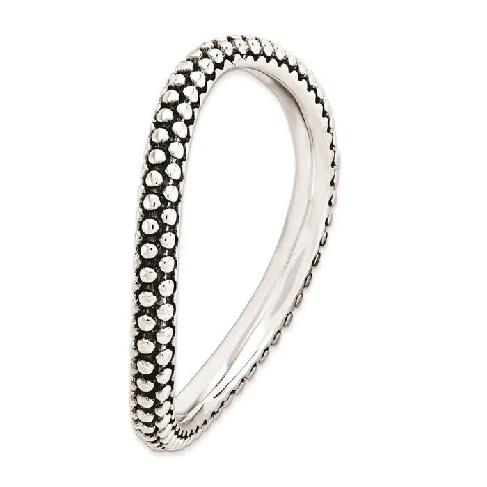 Stackable Expressions Rings Sterling Silver Stackable Expressions Polished Antiqued Wave Ring QSK830 Stackable Expressions Rings Sterling Silver Stackable Expressions Polished Antiqued Wave Ring QSK830