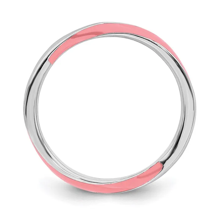 Stackable Expressions Rings Sterling Silver Stackable Expressions Twisted Pink Enameled Ring QSK568 Stackable Expressions Rings Sterling Silver Stackable Expressions Twisted Pink Enameled Ring QSK568