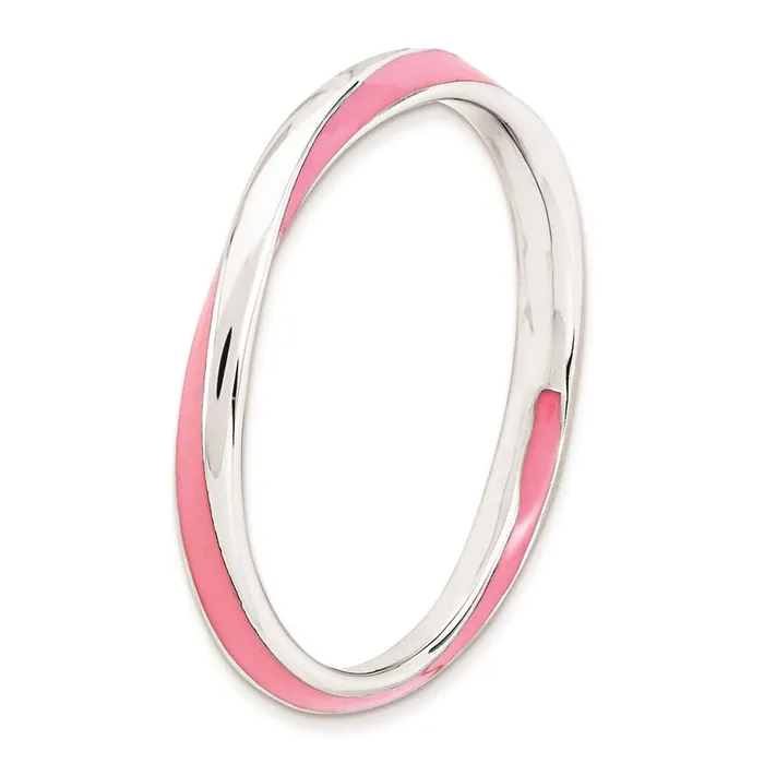 Stackable Expressions Rings Sterling Silver Stackable Expressions Twisted Pink Enameled Ring QSK568 Stackable Expressions Rings Sterling Silver Stackable Expressions Twisted Pink Enameled Ring QSK568