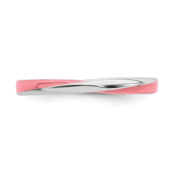 Stackable Expressions Rings Sterling Silver Stackable Expressions Twisted Pink Enameled Ring QSK568 Stackable Expressions Rings Sterling Silver Stackable Expressions Twisted Pink Enameled Ring QSK568