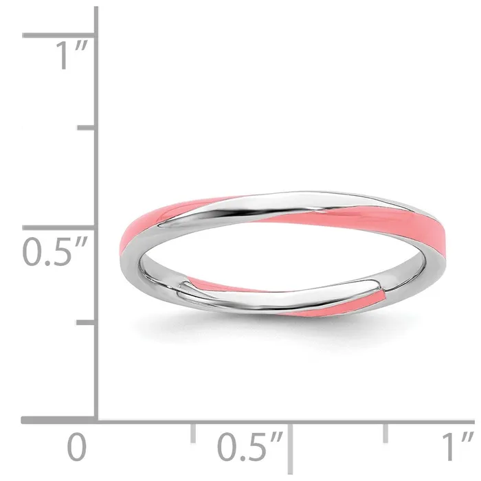 Stackable Expressions Rings Sterling Silver Stackable Expressions Twisted Pink Enameled Ring QSK568 Stackable Expressions Rings Sterling Silver Stackable Expressions Twisted Pink Enameled Ring QSK568