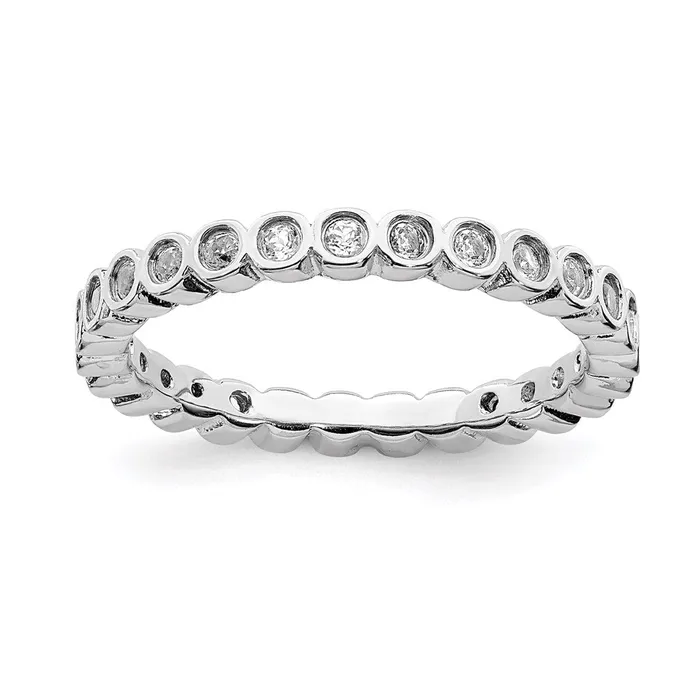 Stackable Expressions Rings Sterling Silver Stackable Expressions White Topaz Ring QSK365 Stackable Expressions Rings Sterling Silver Stackable Expressions White Topaz Ring QSK365