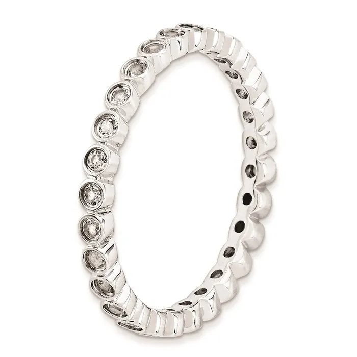 Stackable Expressions Rings Sterling Silver Stackable Expressions White Topaz Ring QSK365 Stackable Expressions Rings Sterling Silver Stackable Expressions White Topaz Ring QSK365