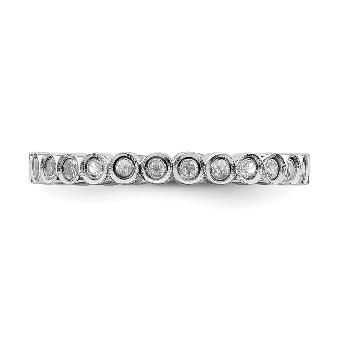 Stackable Expressions Rings Sterling Silver Stackable Expressions White Topaz Ring QSK365 Stackable Expressions Rings Sterling Silver Stackable Expressions White Topaz Ring QSK365
