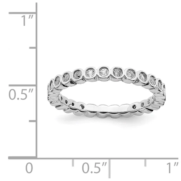 Stackable Expressions Rings Sterling Silver Stackable Expressions White Topaz Ring QSK365 Stackable Expressions Rings Sterling Silver Stackable Expressions White Topaz Ring QSK365