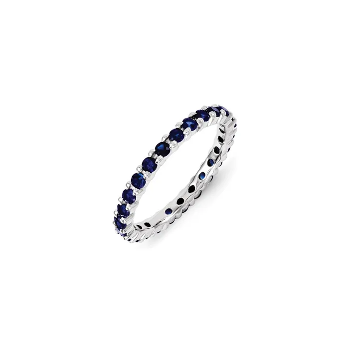 Stackable Expressions Sterling Silver Stackable Expressions Created Sapphire Ring QSK1211 Rings Stackable Expressions Sterling Silver Stackable Expressions Created Sapphire Ring QSK1211 Rings