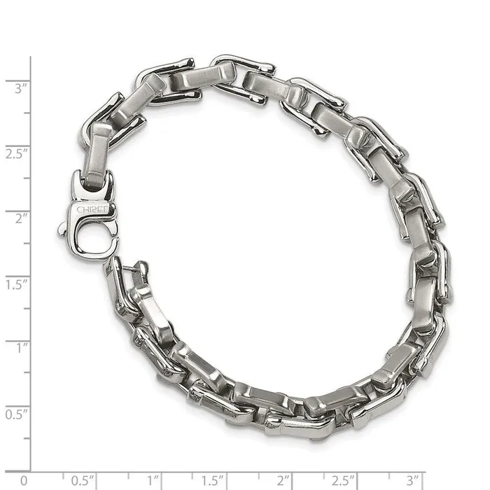 Stainless Steel Brushed and Polished 85in Bracelet Chisel Bracelets Stainless Steel Brushed and Polished 85in Bracelet Chisel Bracelets