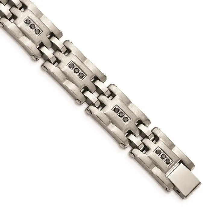 Stainless Steel PolishedBrushed 34ct tw Diamond Bracelet Chisel Bracelets Stainless Steel PolishedBrushed 34ct tw Diamond Bracelet Chisel Bracelets