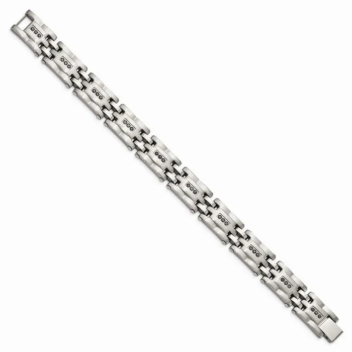 Stainless Steel PolishedBrushed 34ct tw Diamond Bracelet Chisel Bracelets Stainless Steel PolishedBrushed 34ct tw Diamond Bracelet Chisel Bracelets