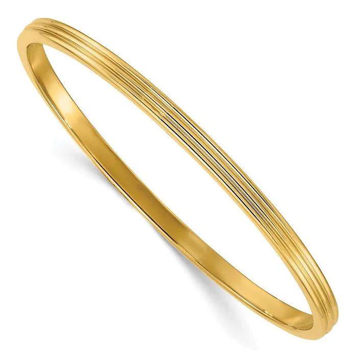 Stainless Steel Yellow IPplated Bangle Chisel Bracelets
