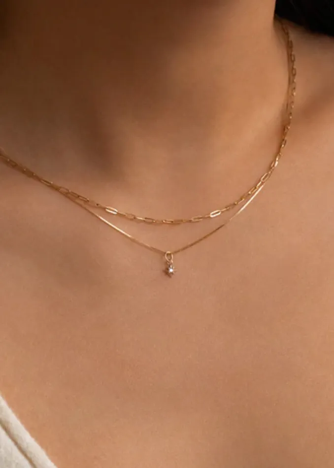 Starburst Necklace 14K Leah Alexandra Necklaces