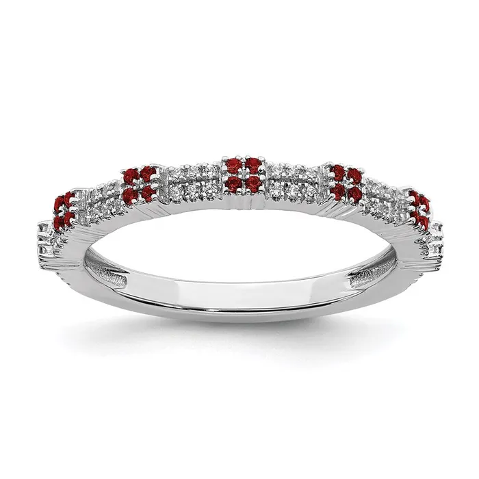 Sterling Silver Stackable Expressions Garnet Diamond Ring QSK2148 Stackable Expressions Rings Sterling Silver Stackable Expressions Garnet Diamond Ring QSK2148 Stackable Expressions Rings