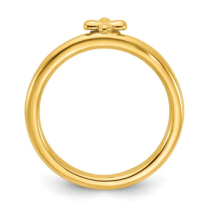 Sterling Silver Stackable Expressions Goldplated Cross Ring QSK2045 Stackable Expressions Rings Sterling Silver Stackable Expressions Goldplated Cross Ring QSK2045 Stackable Expressions Rings