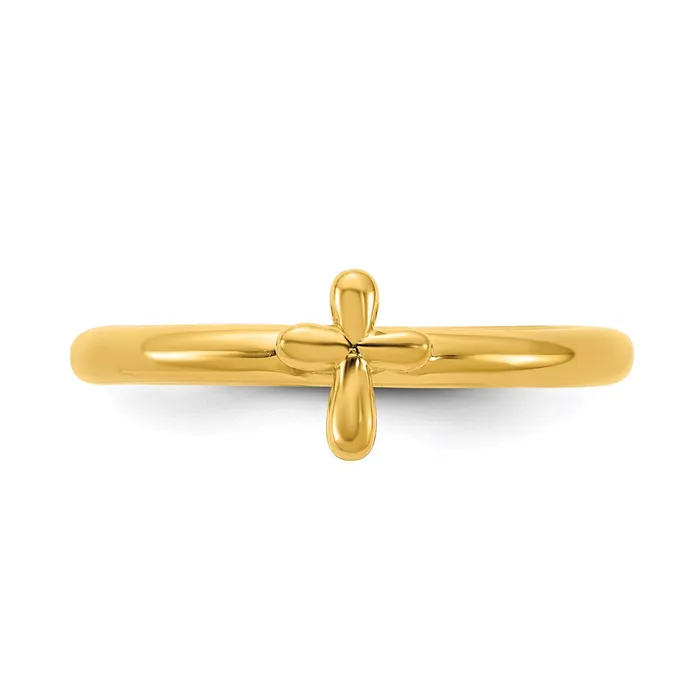 Sterling Silver Stackable Expressions Goldplated Cross Ring QSK2045 Stackable Expressions Rings Sterling Silver Stackable Expressions Goldplated Cross Ring QSK2045 Stackable Expressions Rings