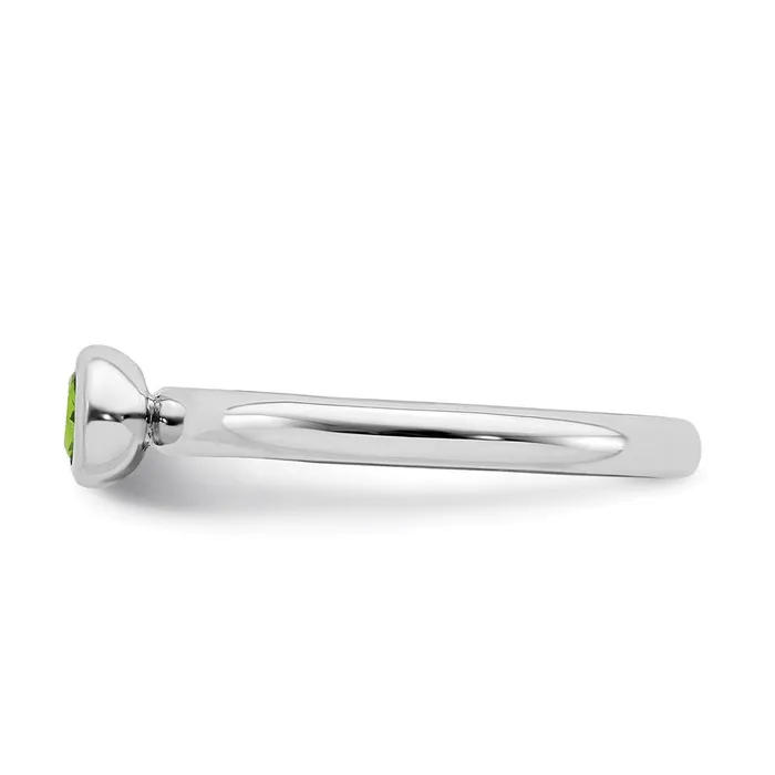Sterling Silver Stackable Expressions Low 4mm Round Peridot Ring QSK503 Stackable Expressions Rings Sterling Silver Stackable Expressions Low 4mm Round Peridot Ring QSK503 Stackable Expressions Rings