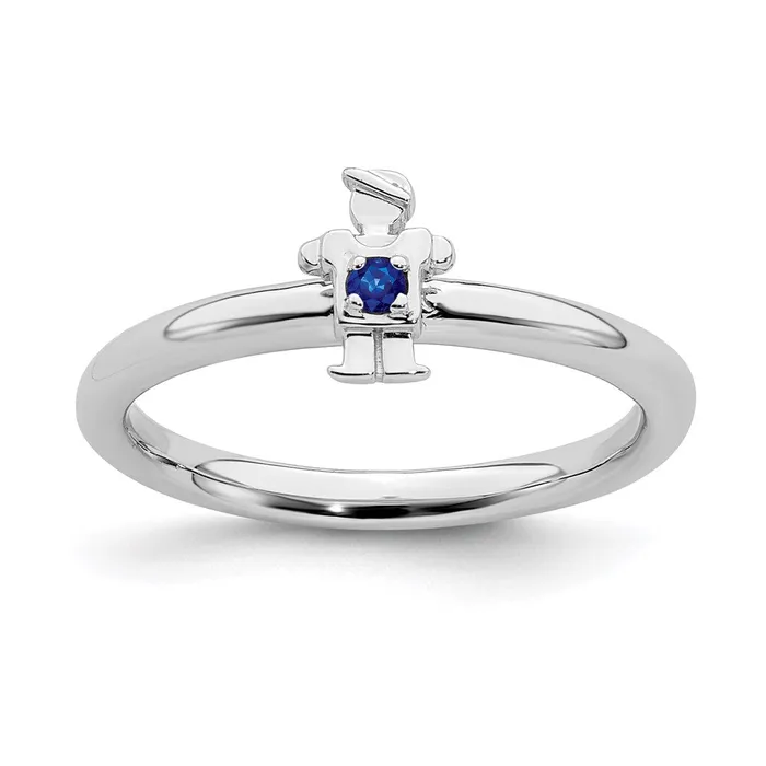 Sterling Silver Stackable Expressions Rhodium Cr Sapp Boy Ring QSK1919 Stackable Expressions Rings Sterling Silver Stackable Expressions Rhodium Cr Sapp Boy Ring QSK1919 Stackable Expressions Rings