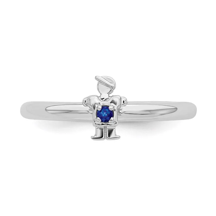 Sterling Silver Stackable Expressions Rhodium Cr Sapp Boy Ring QSK1919 Stackable Expressions Rings Sterling Silver Stackable Expressions Rhodium Cr Sapp Boy Ring QSK1919 Stackable Expressions Rings