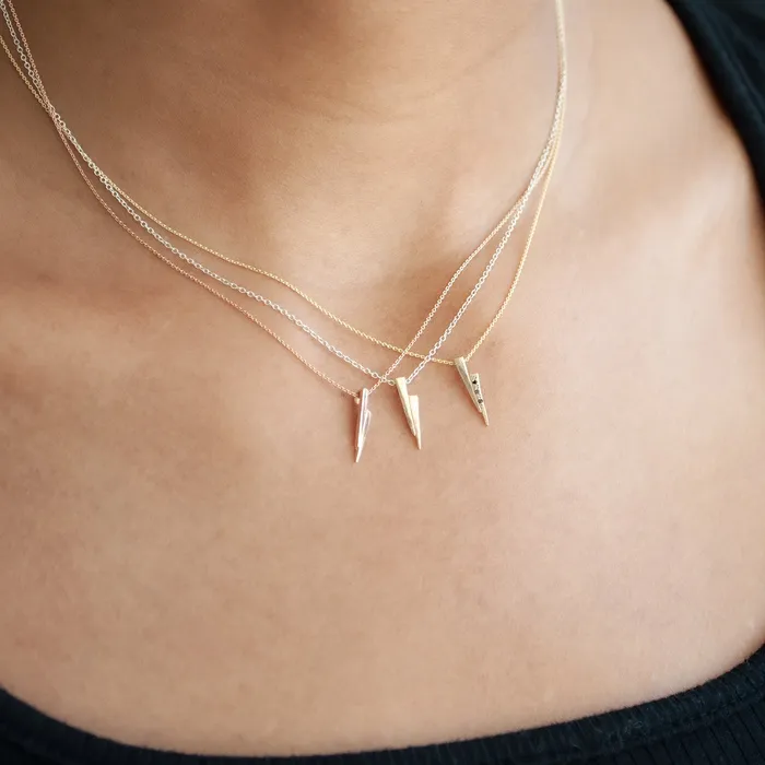 T Kahres Rose Gold Razor Necklace Necklaces
