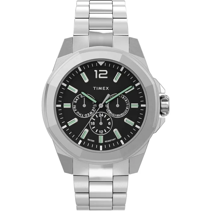 Timex Bracelets Timex Mens Watch Essex Avenue DayDate Black Dial Silver Bracelet TW2U42600VQ Timex Bracelets Timex Mens Watch Essex Avenue DayDate Black Dial Silver Bracelet TW2U42600VQ