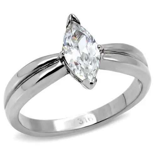 TK103 High polished no plating Stainless Steel Ring with AAA Grade CZ in Clear Alamode Rings TK103 High polished no plating Stainless Steel Ring with AAA Grade CZ in Clear Alamode Rings