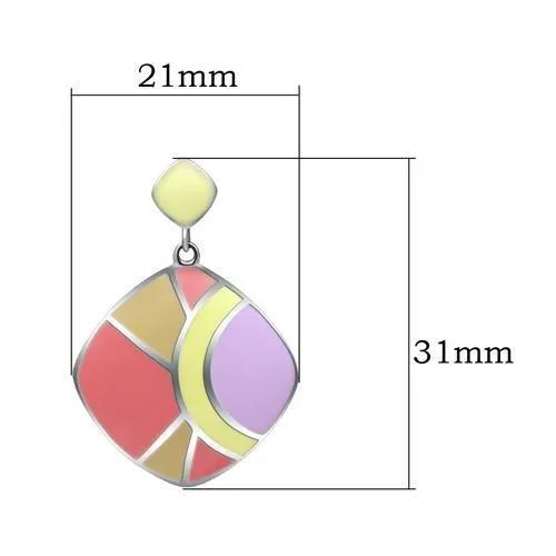 TK279 High polished no plating Stainless Steel Earrings with Epoxy in No Stone Alamode Earrings