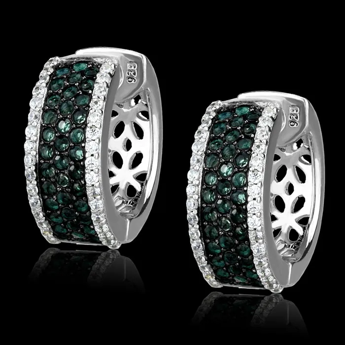 TS530 Rhodium Ruthenium 925 Sterling Silver Earrings with Synthetic Synthetic Glass in Blue Zircon Alamode Earrings TS530 Rhodium Ruthenium 925 Sterling Silver Earrings with Synthetic Synthetic Glass in Blue Zircon Alamode Earrings