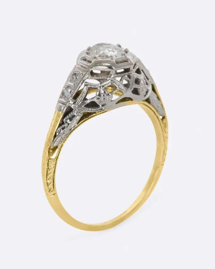 Victorian Filligree Diamond Ring EXCALIBUR Rings Victorian Filligree Diamond Ring EXCALIBUR Rings