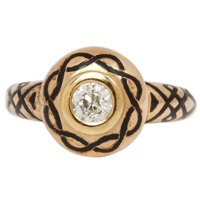 Vintage Diamond Mourning Ring Antique Vintage Jewelry Rings