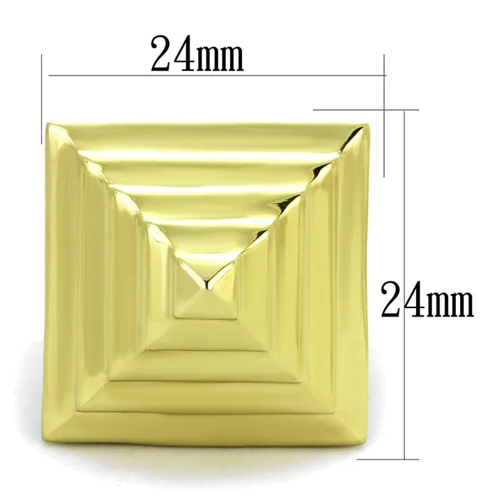 VL119 IP GoldIon Plating Stainless Steel Ring with No Stone Alamode Rings