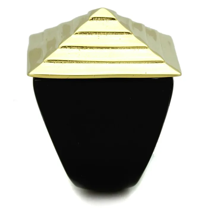 VL119 IP GoldIon Plating Stainless Steel Ring with No Stone Alamode Rings