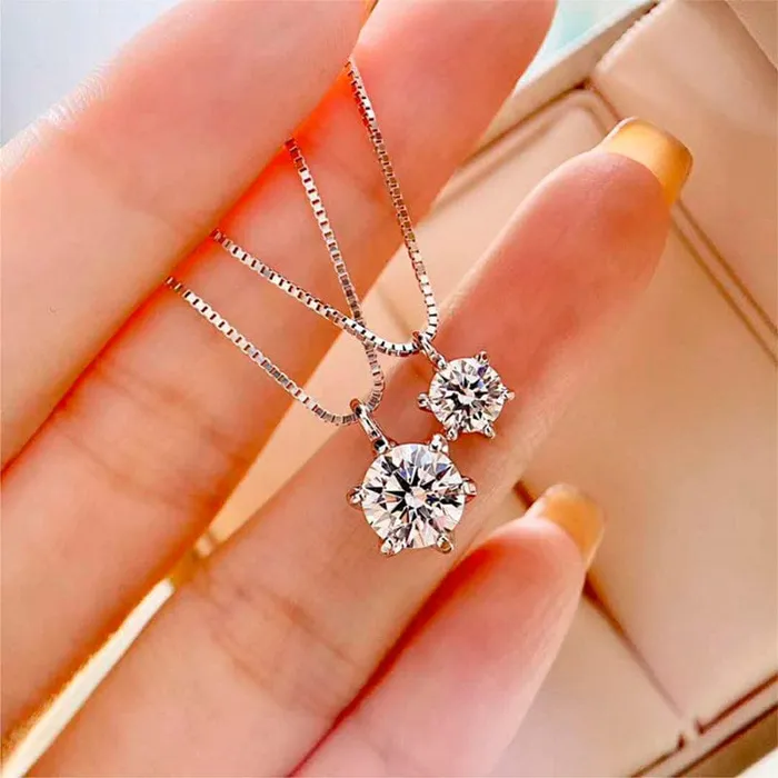 VVS Jewelry Necklaces 925 Sterling Silver 1ct2ct3ct VVS1 Moissanite Diamond Necklace